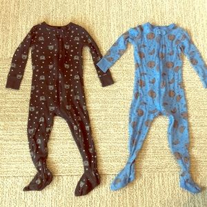 Two pairs (x2) 2T footed Pajamas—cotton OLD NAVY